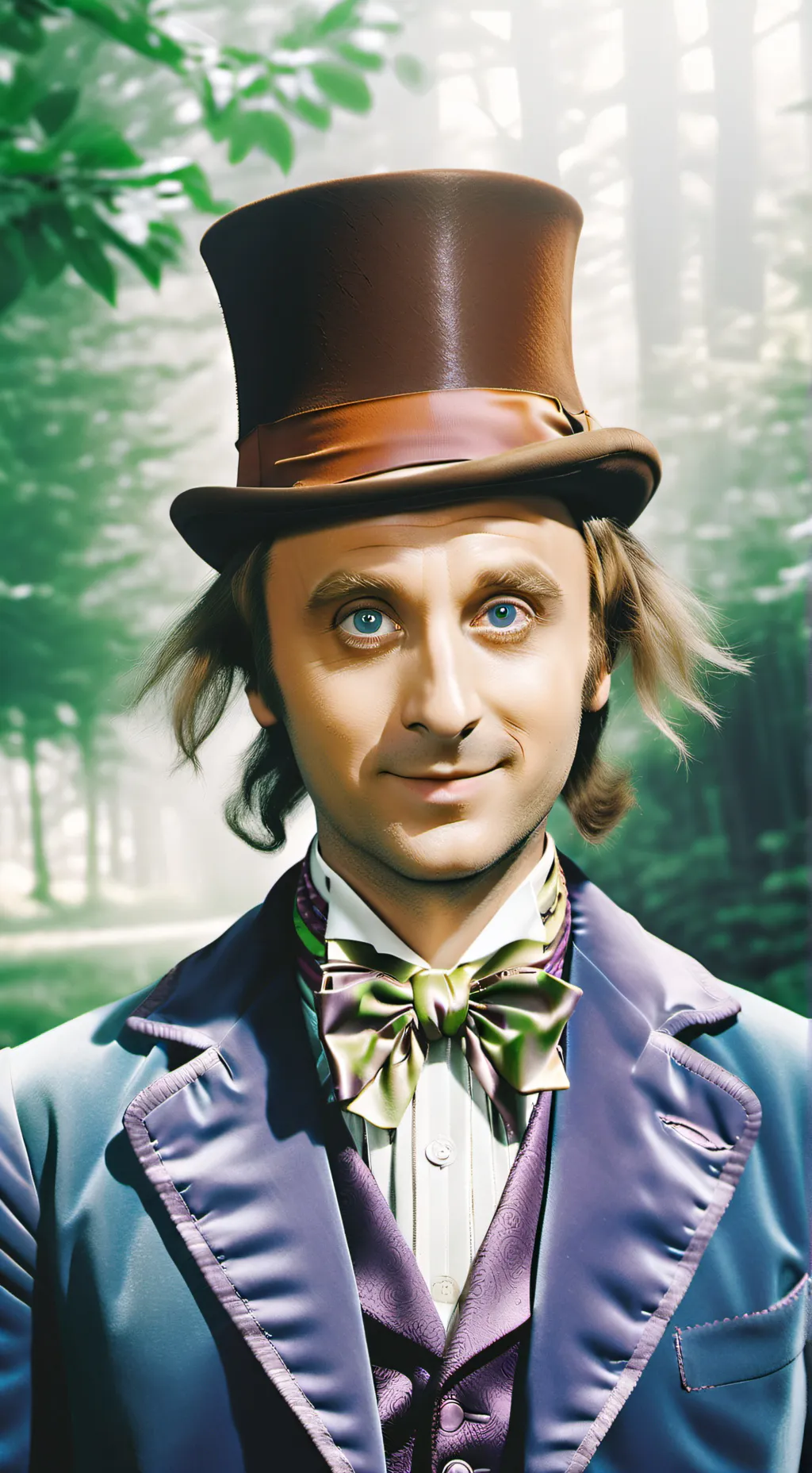 ai character: Willy Wonka  background