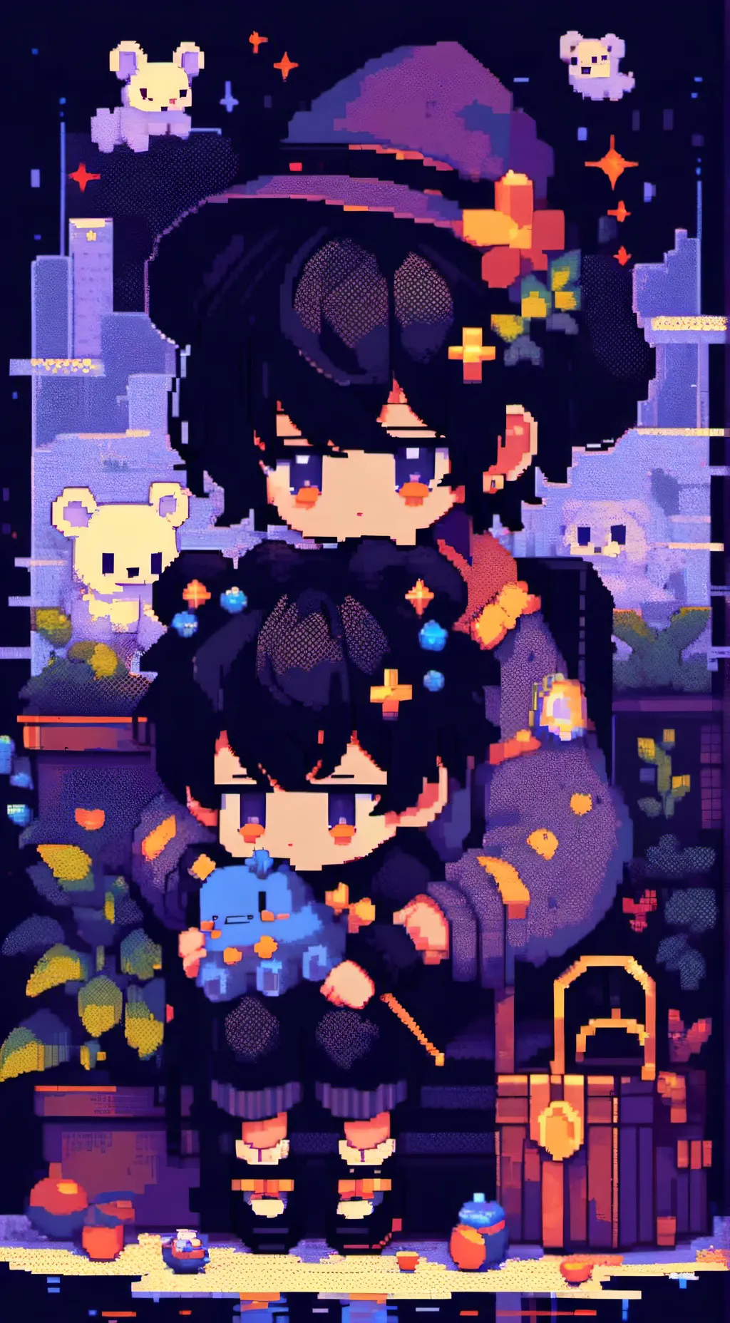 ai character: niños abandonados background