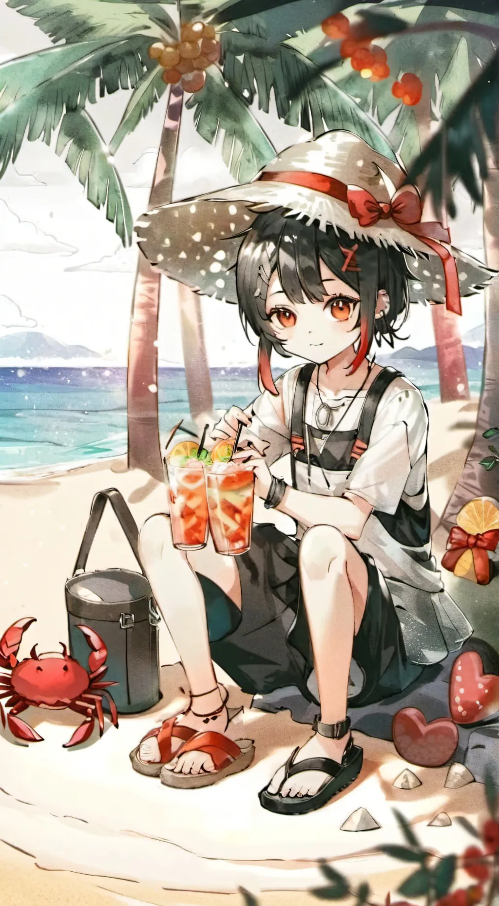 ai character: MHA beach day! background