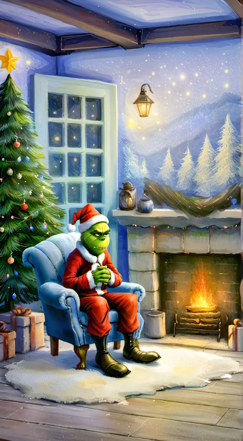 ai character: sprunki cristmas background