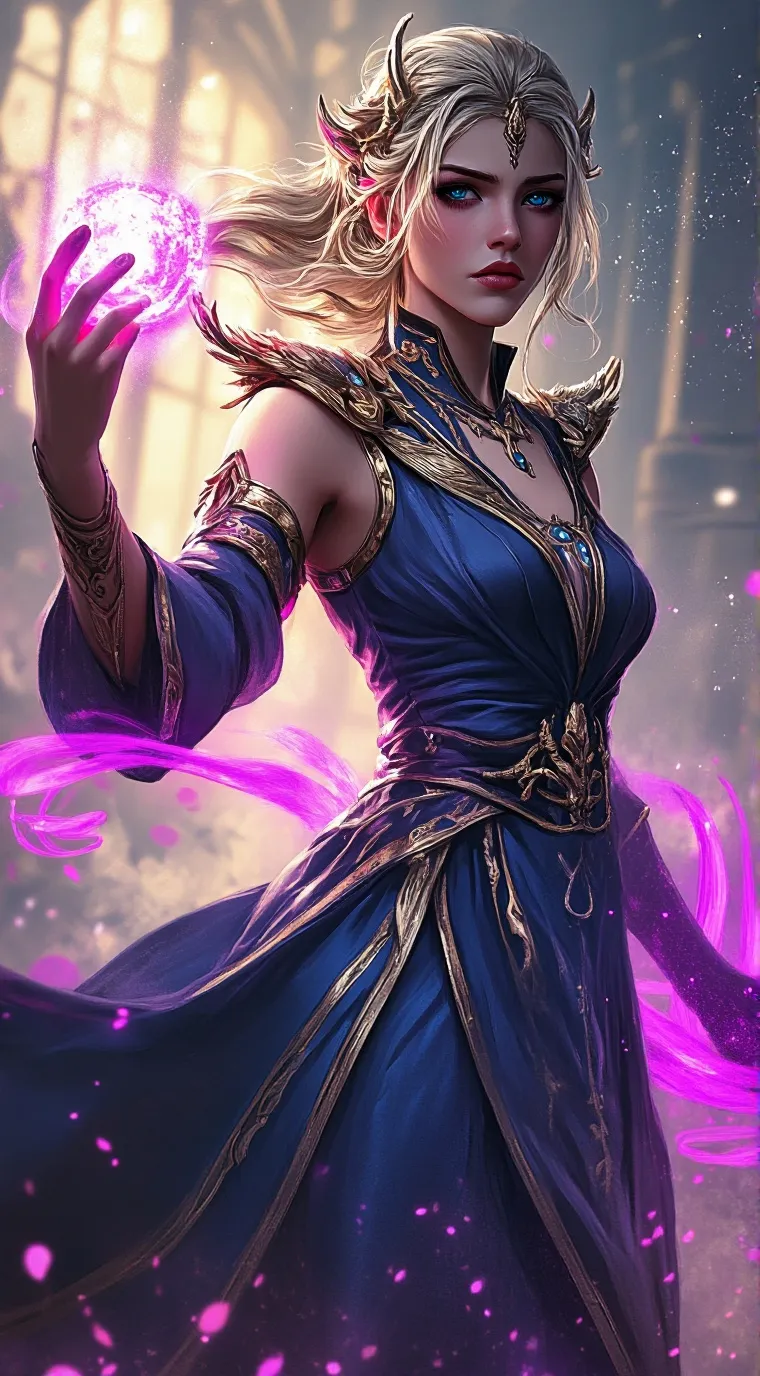 ai character: goddess  background