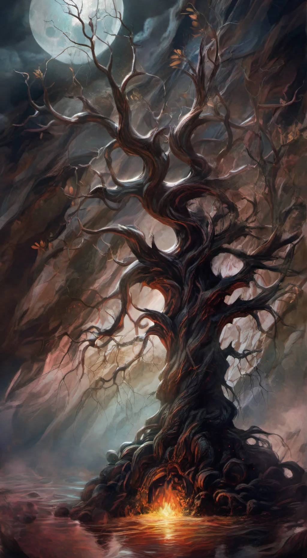 ai character: Bfdi dusk au background