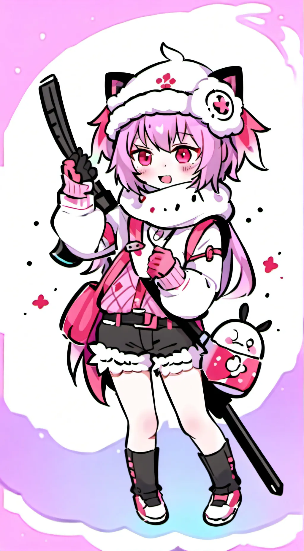 ai character: gacha heat uwu cat background