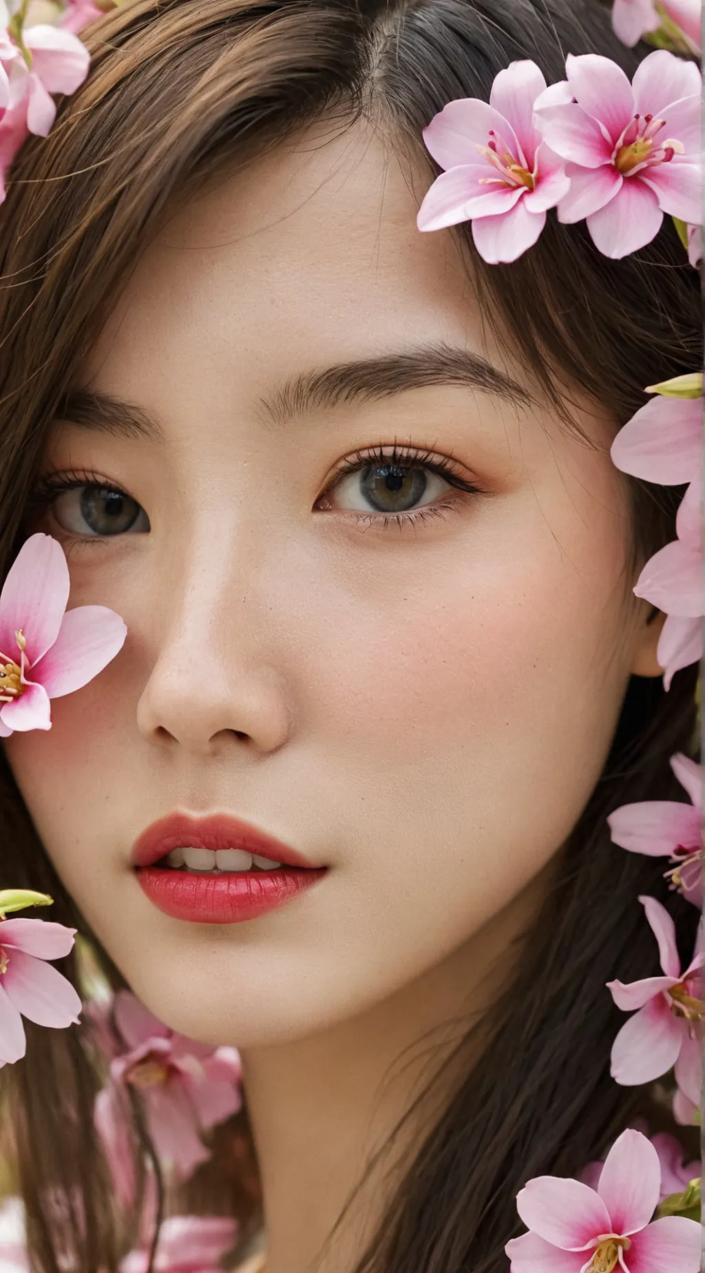 ai character: flora Rosa background