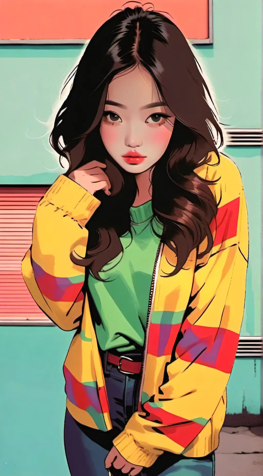 ai character: Han and car trip background