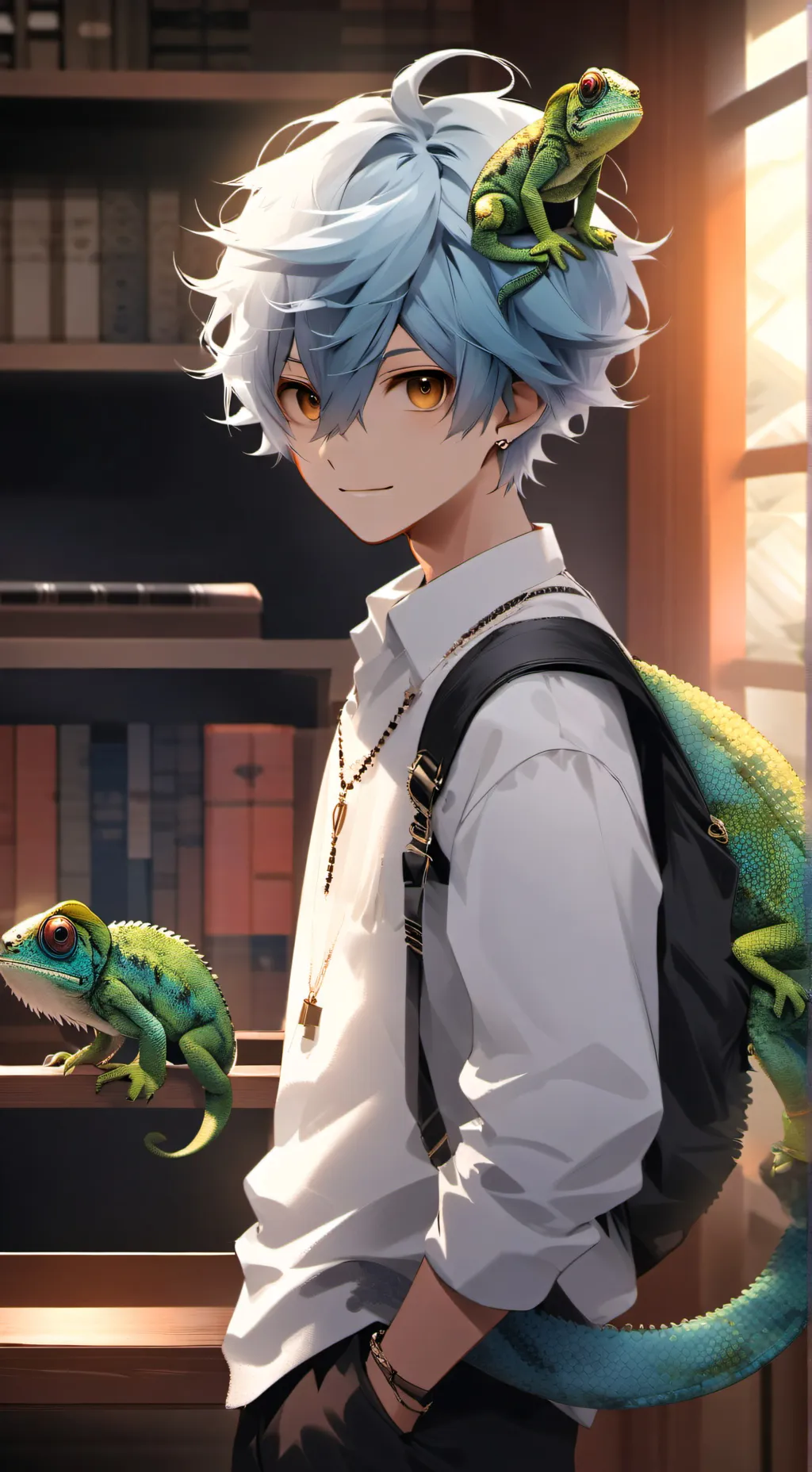 ai character: Chameleon Furry background