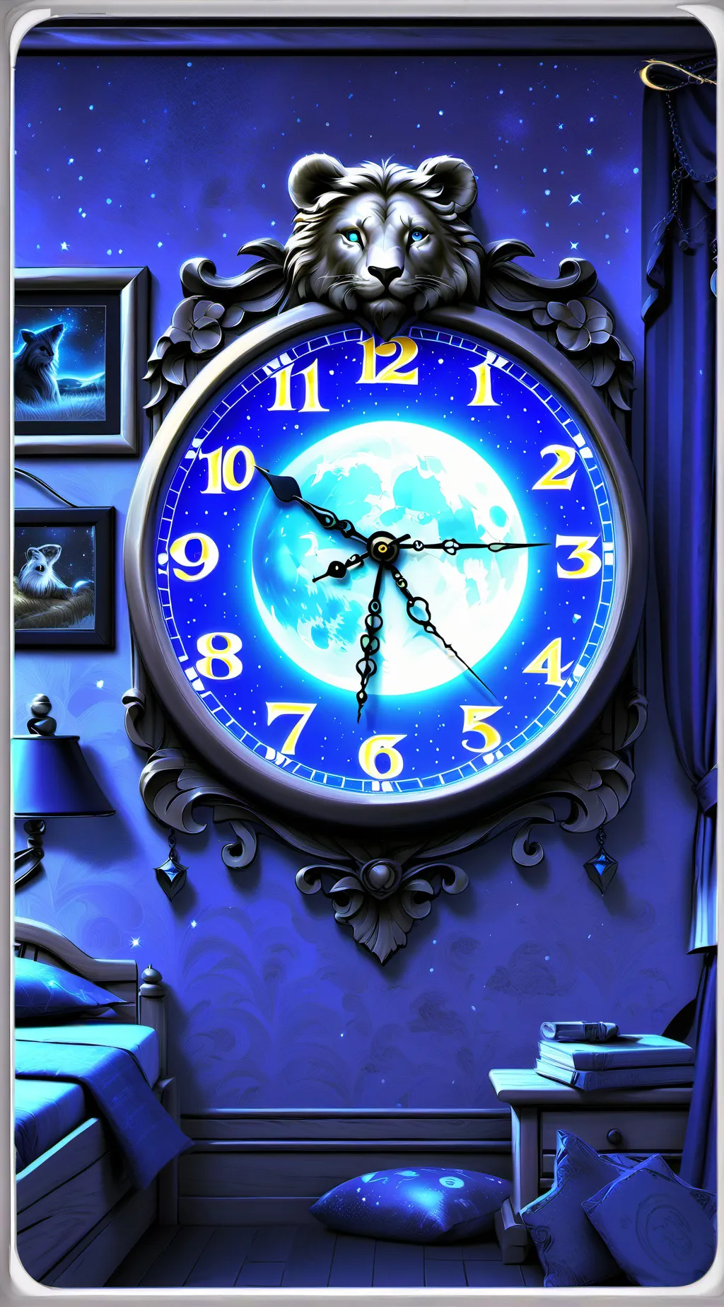 ai character: magic clock background
