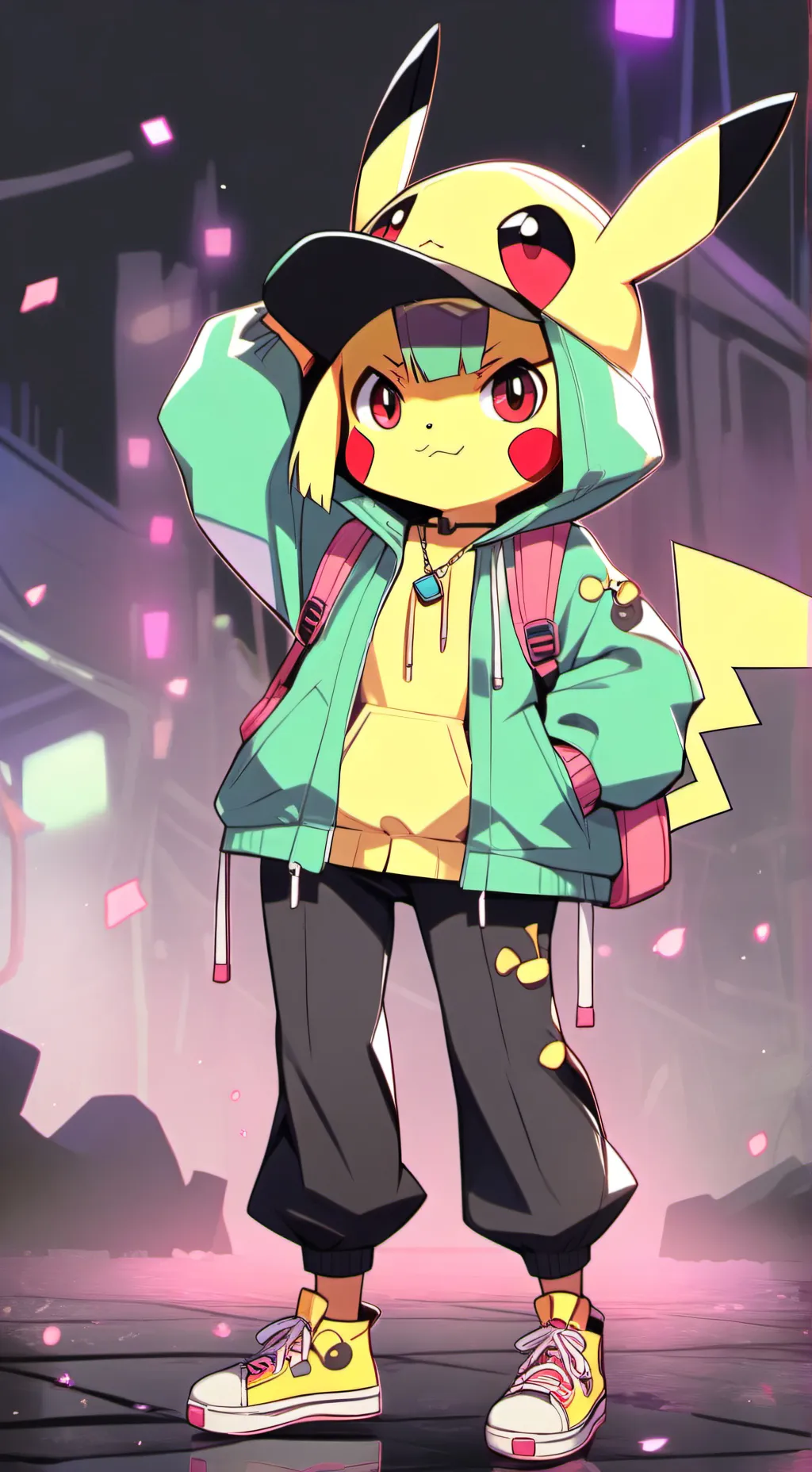 ai character: pika-chan  background