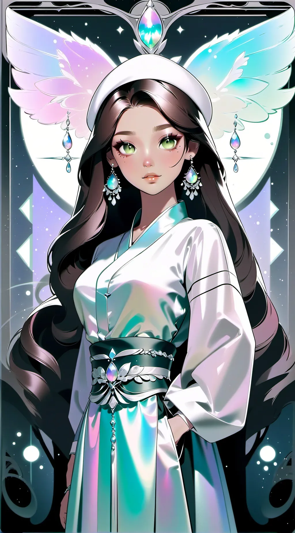 ai character: golden hour background