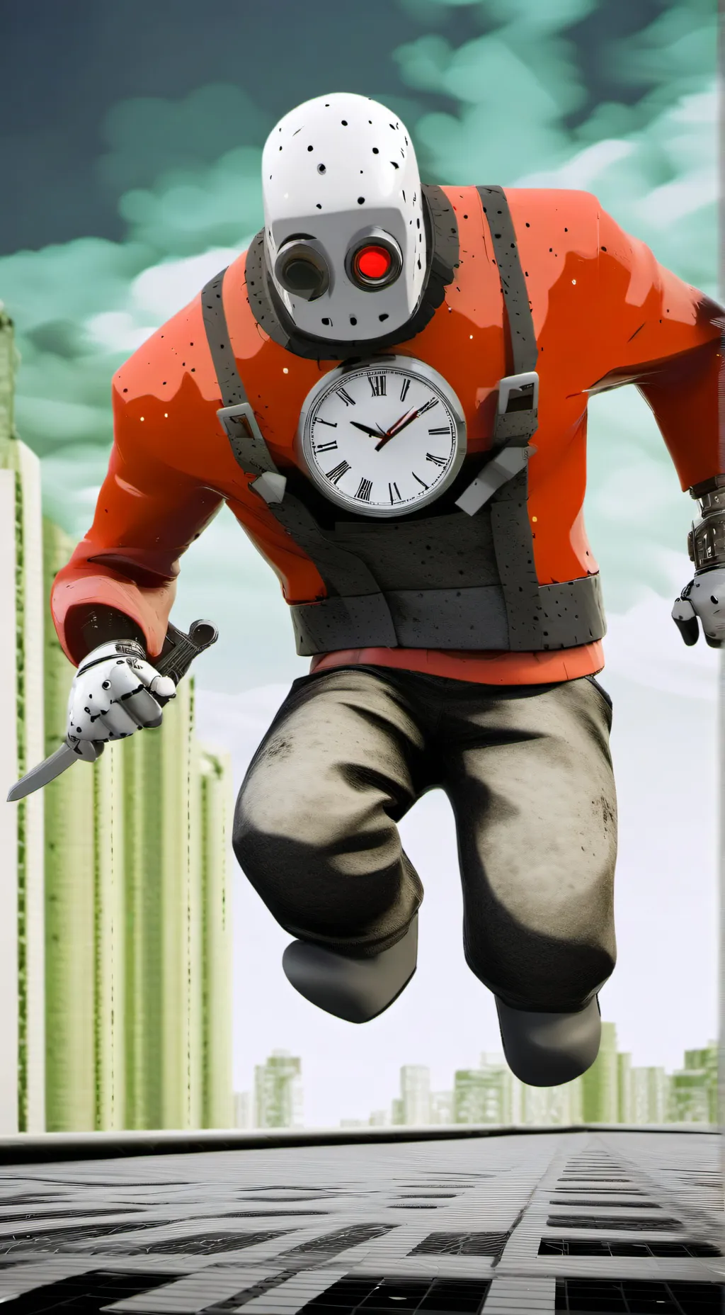 ai character: clockman background