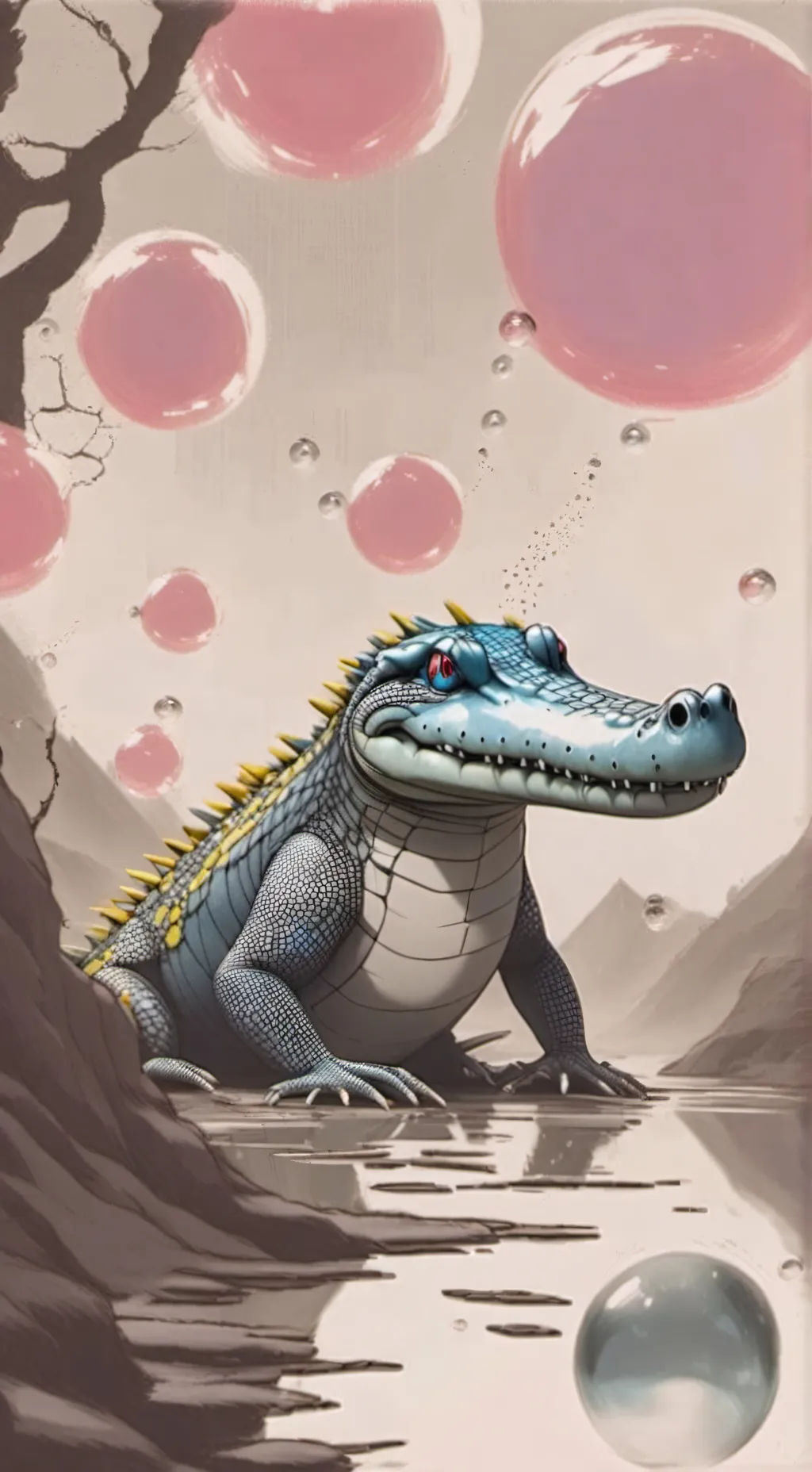 ai character: Loto the Crocodil background