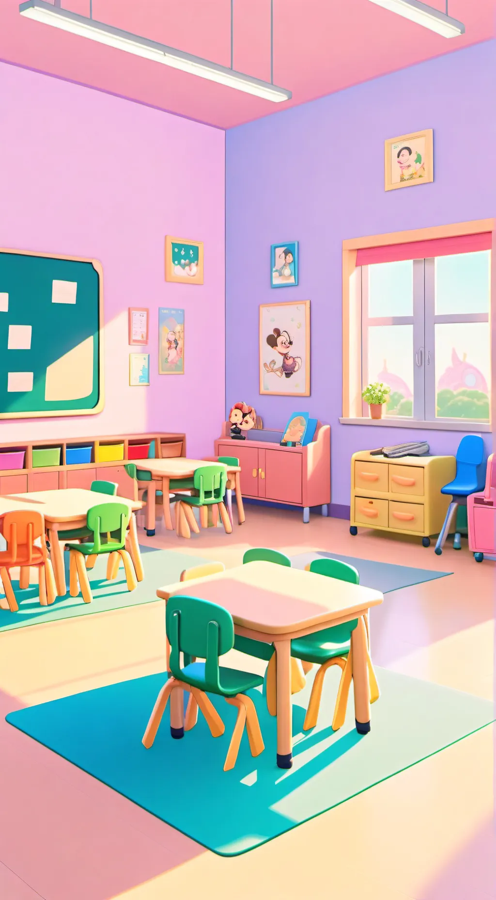 ai character: kindergarten  background