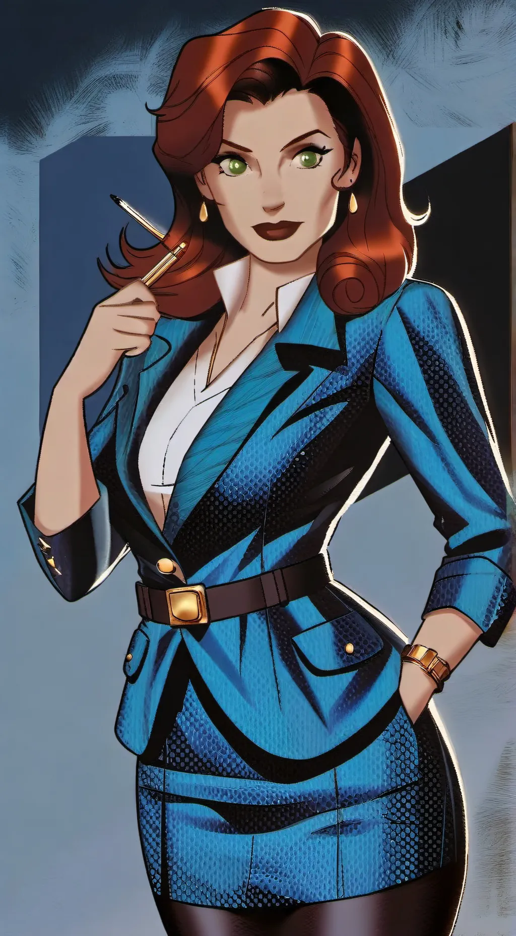 ai character: Ms Evelyn Hart  background