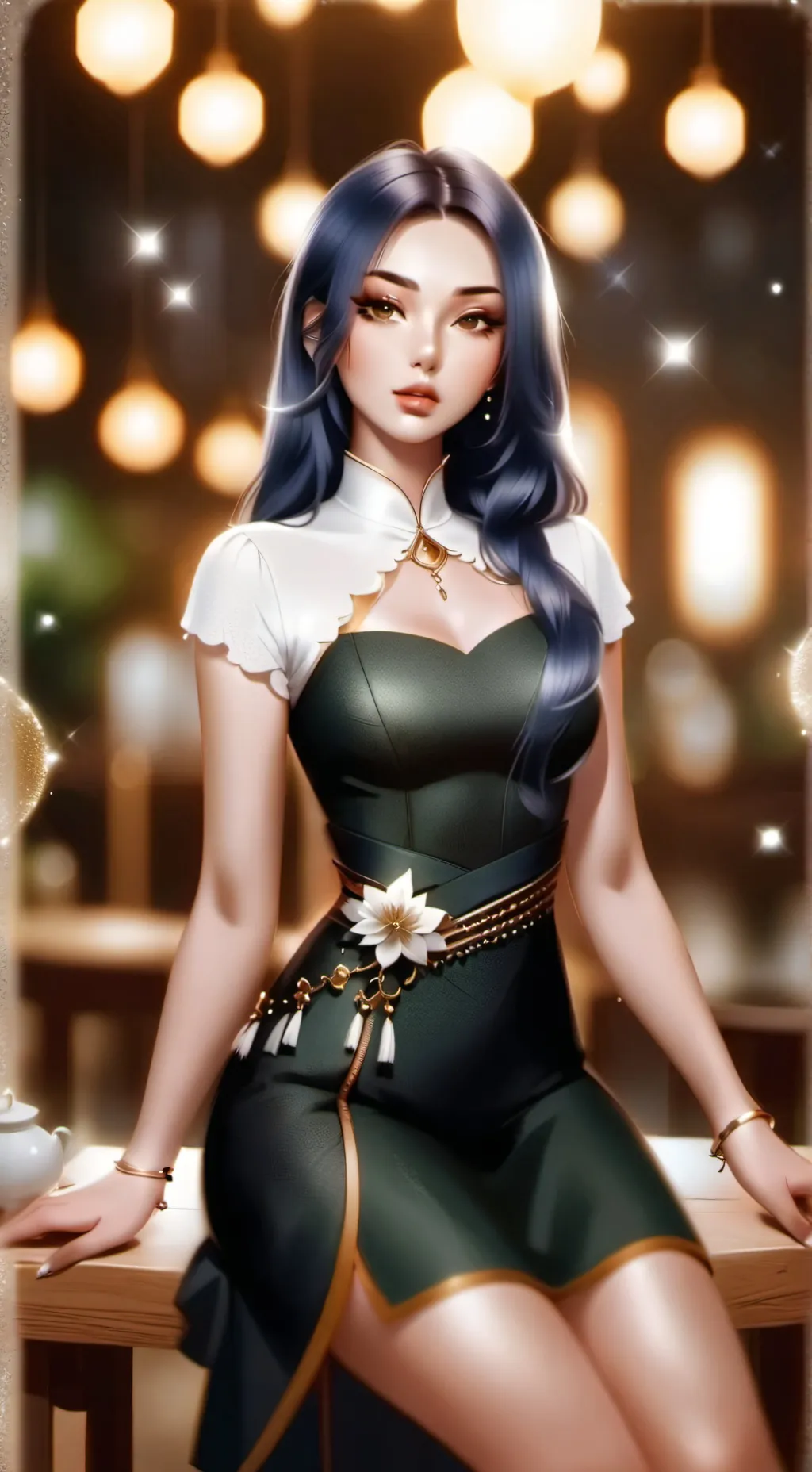 ai character: Ashley  background