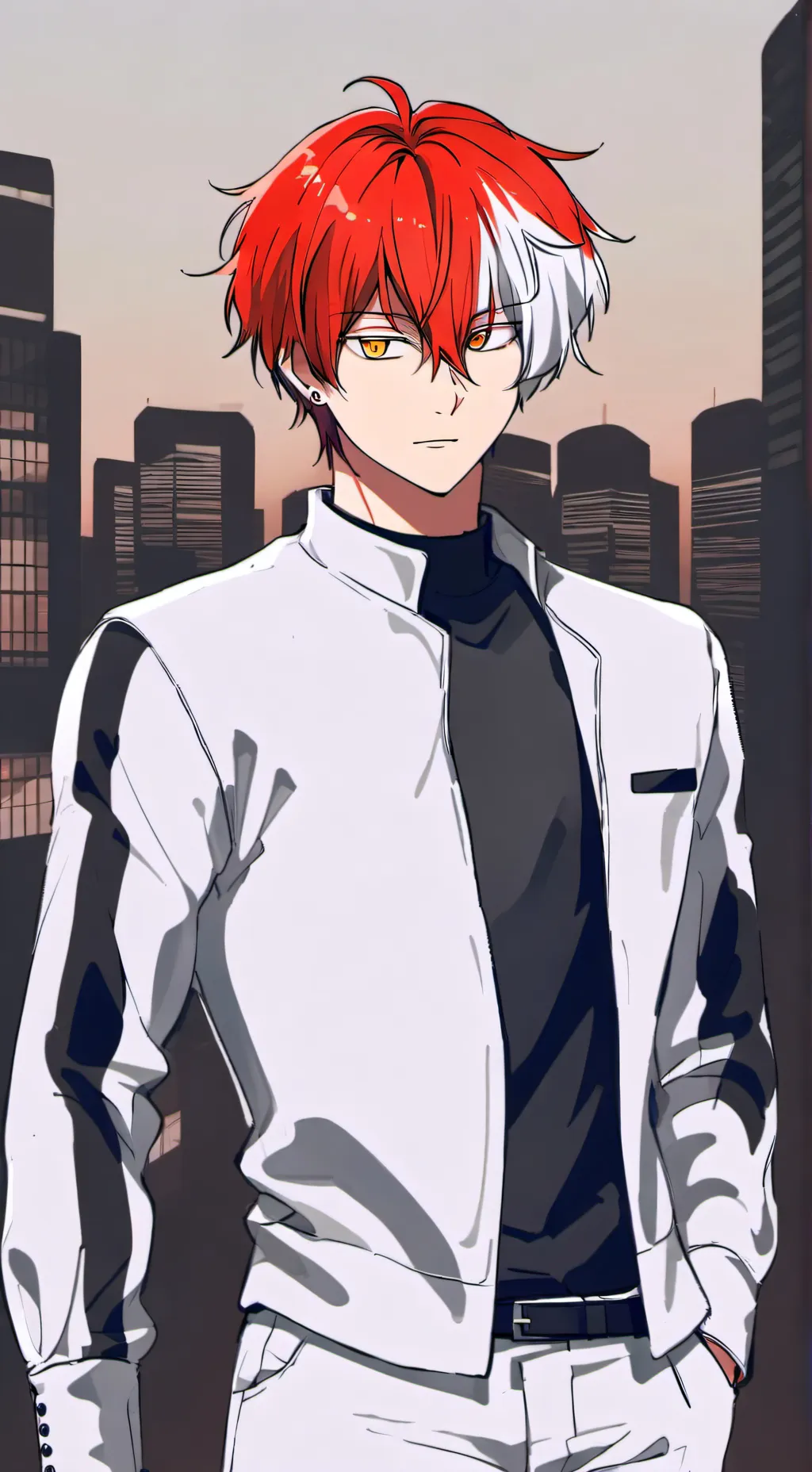 ai character: Shoto, ice skating background
