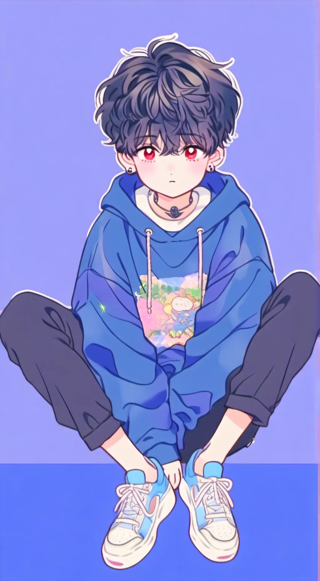 ai character: glitch background