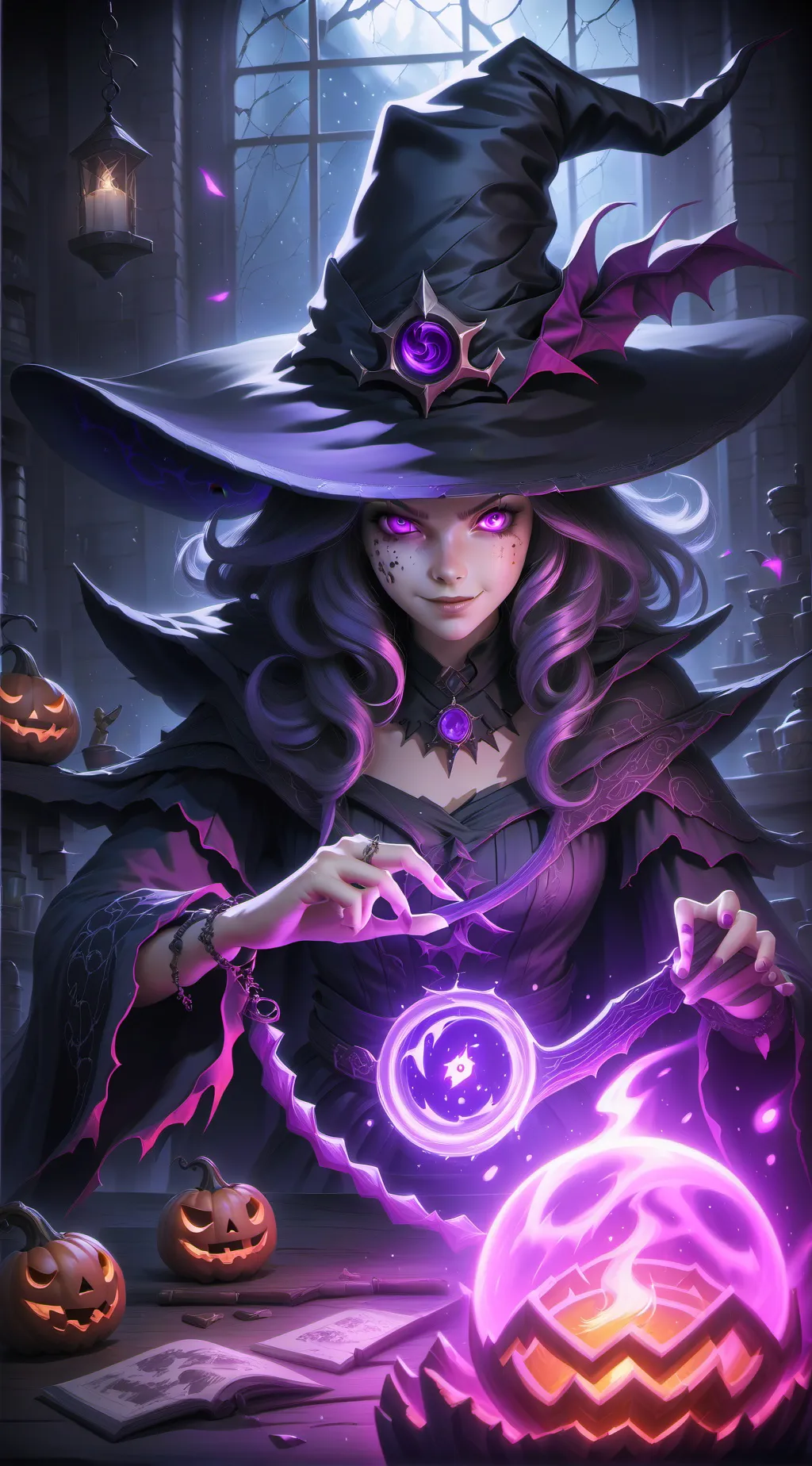 ai character: witch  background