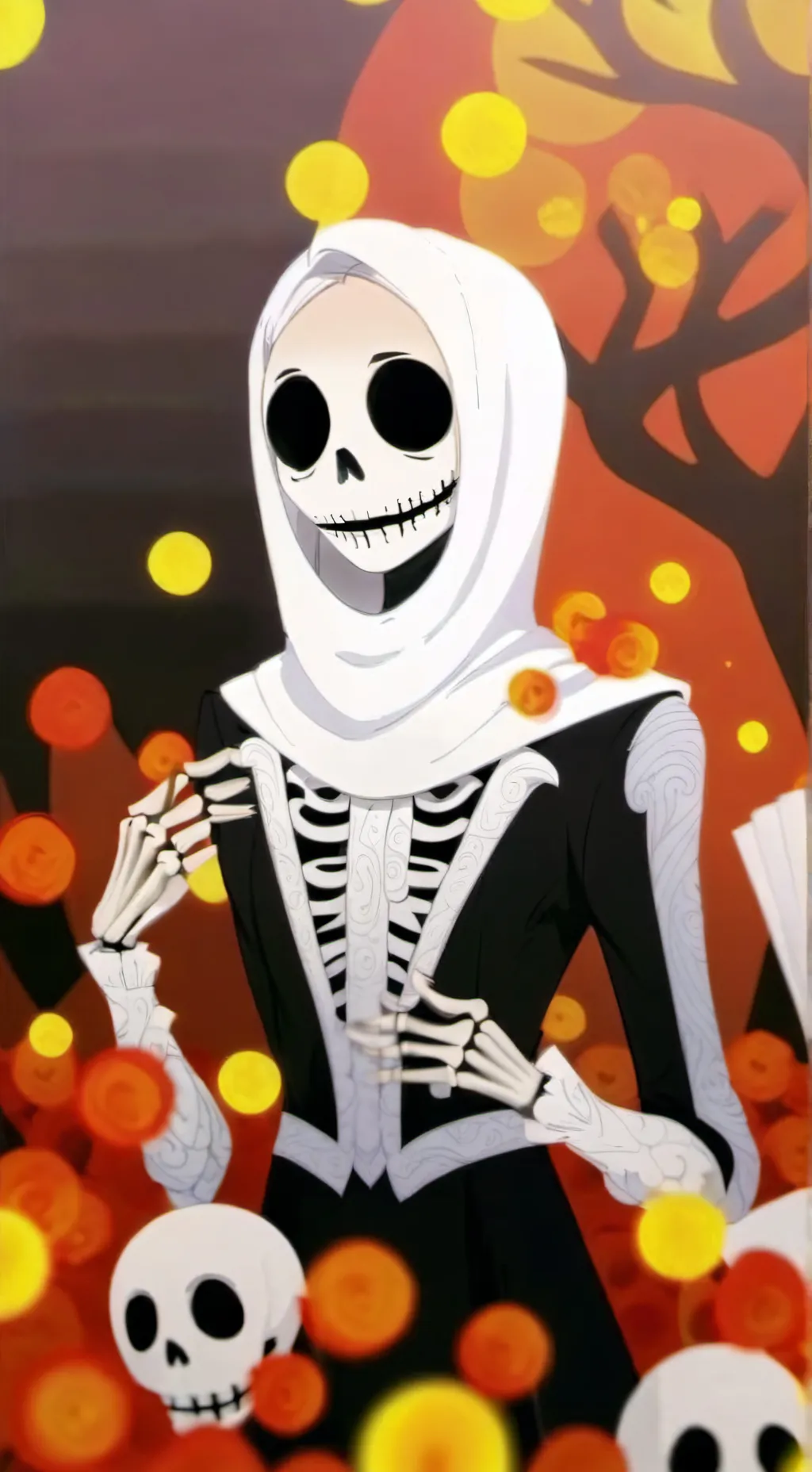 ai character: skellington background