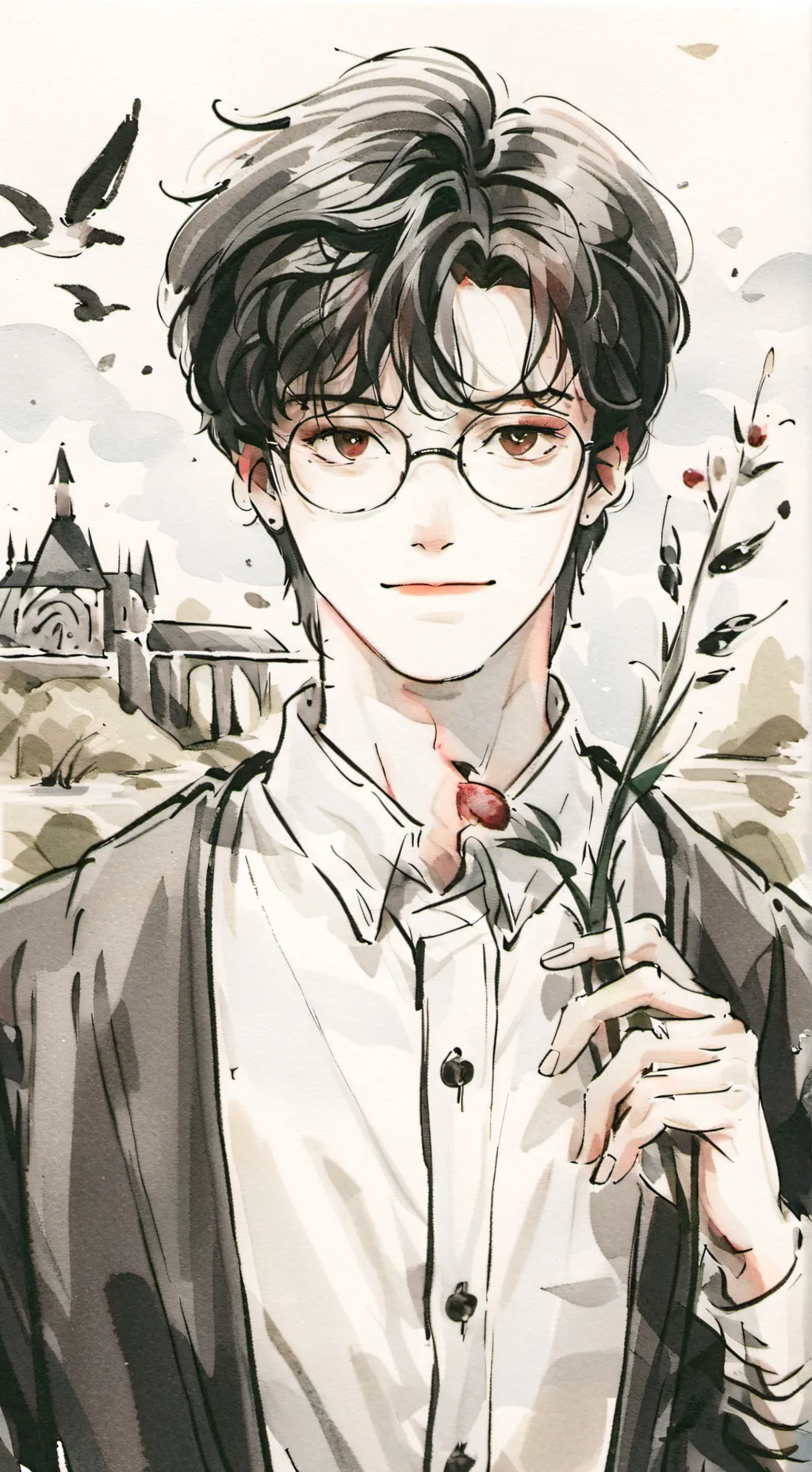 ai character: Evil Harry Potter background