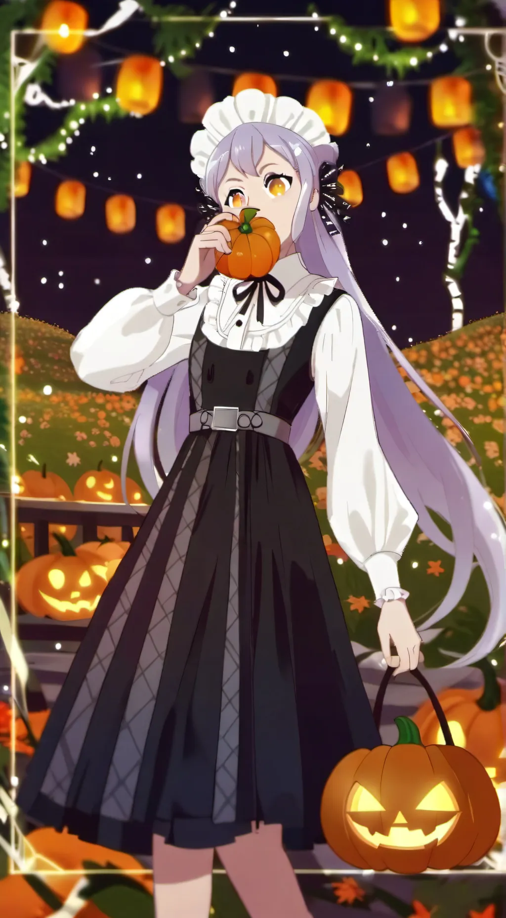 ai character: chica haloween  background