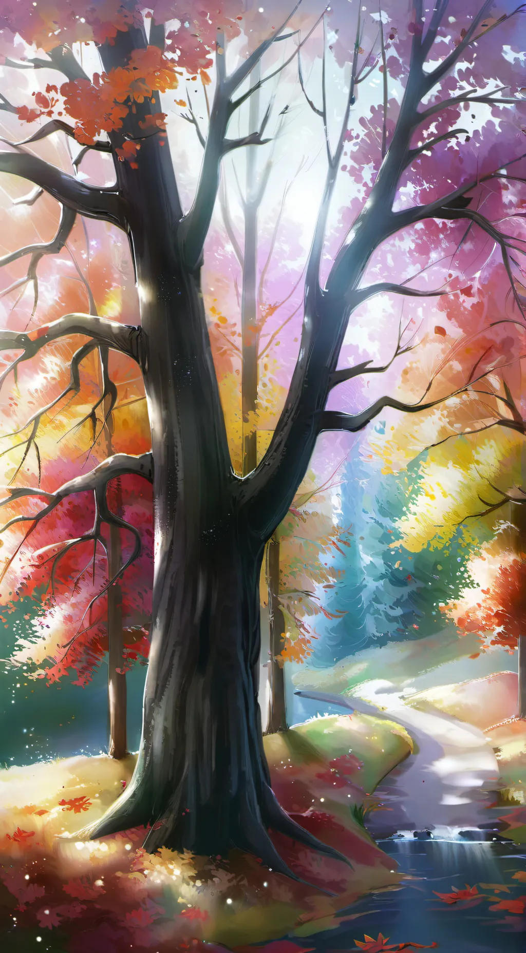 ai character: The Leaves Fall  background