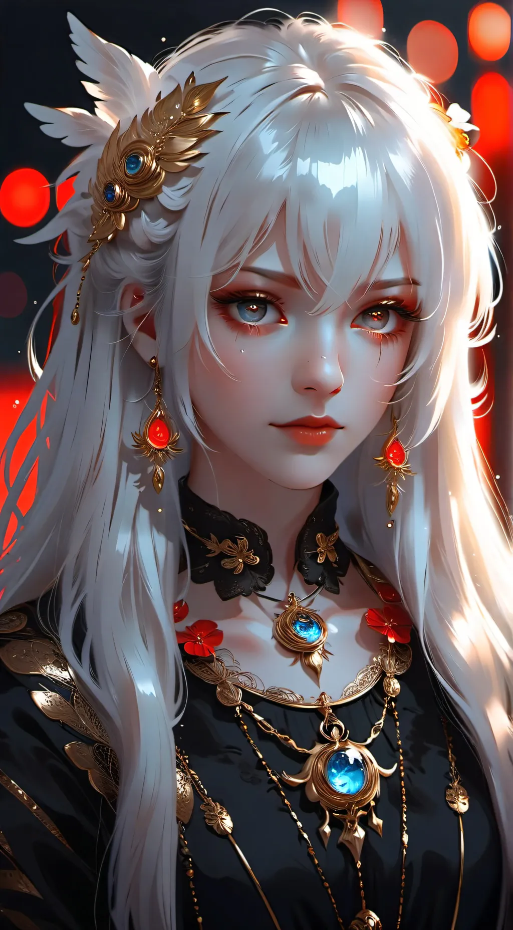 ai character: Bia ♥️💜🖤💟 background