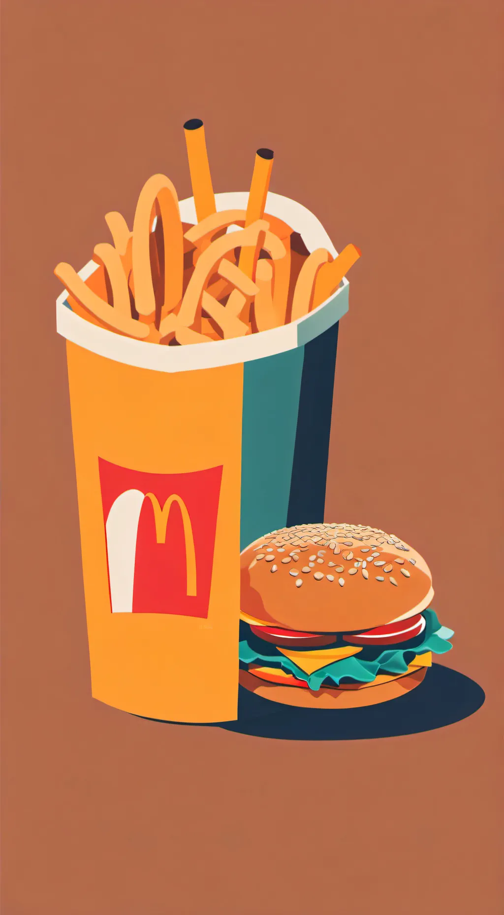 ai character: FPE in McDonald's  background