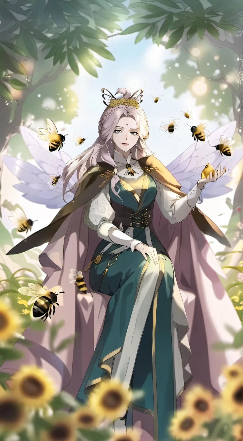ai character: Queen Bee Azrel  background