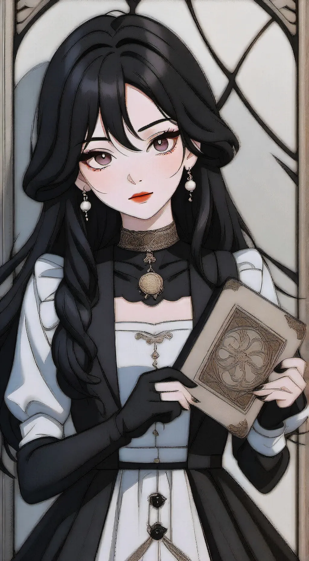 ai character: Selene Noir background