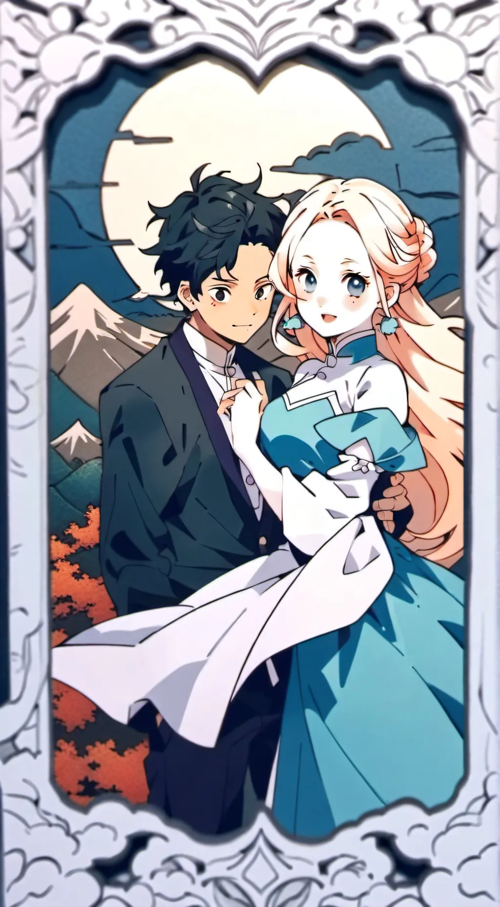 ai character: Kny prom background