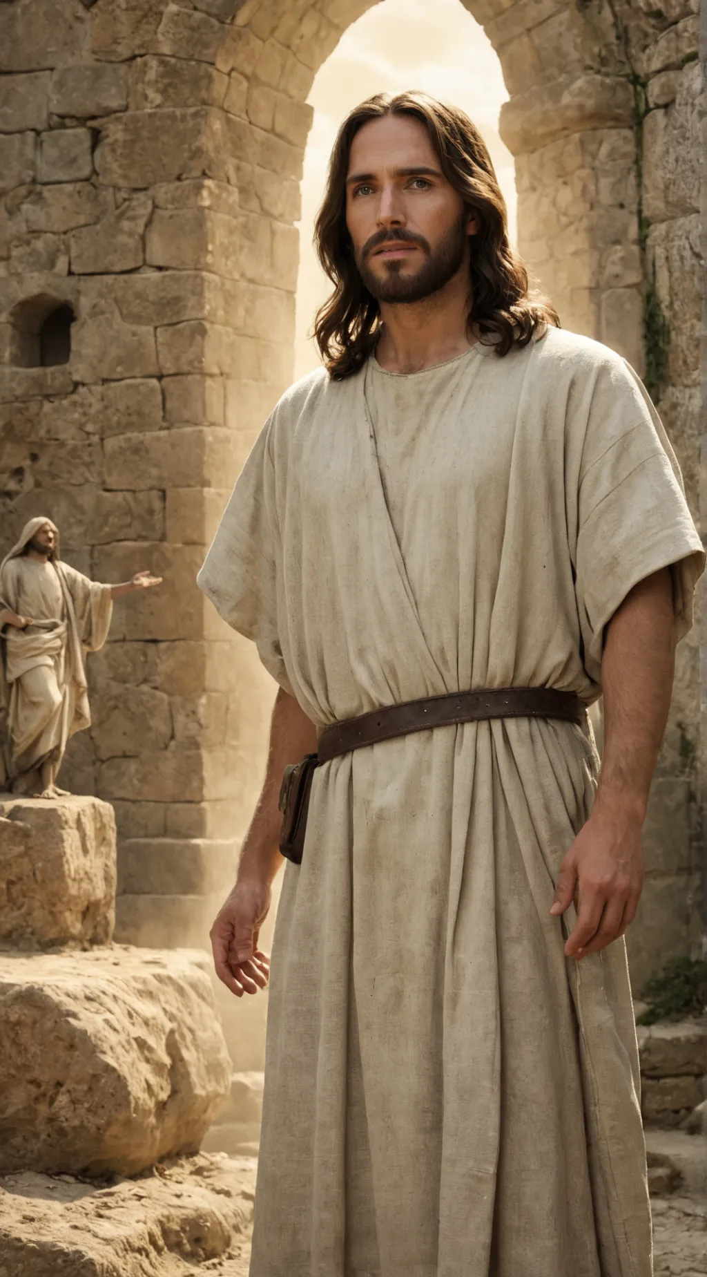 ai character: Jesus  background