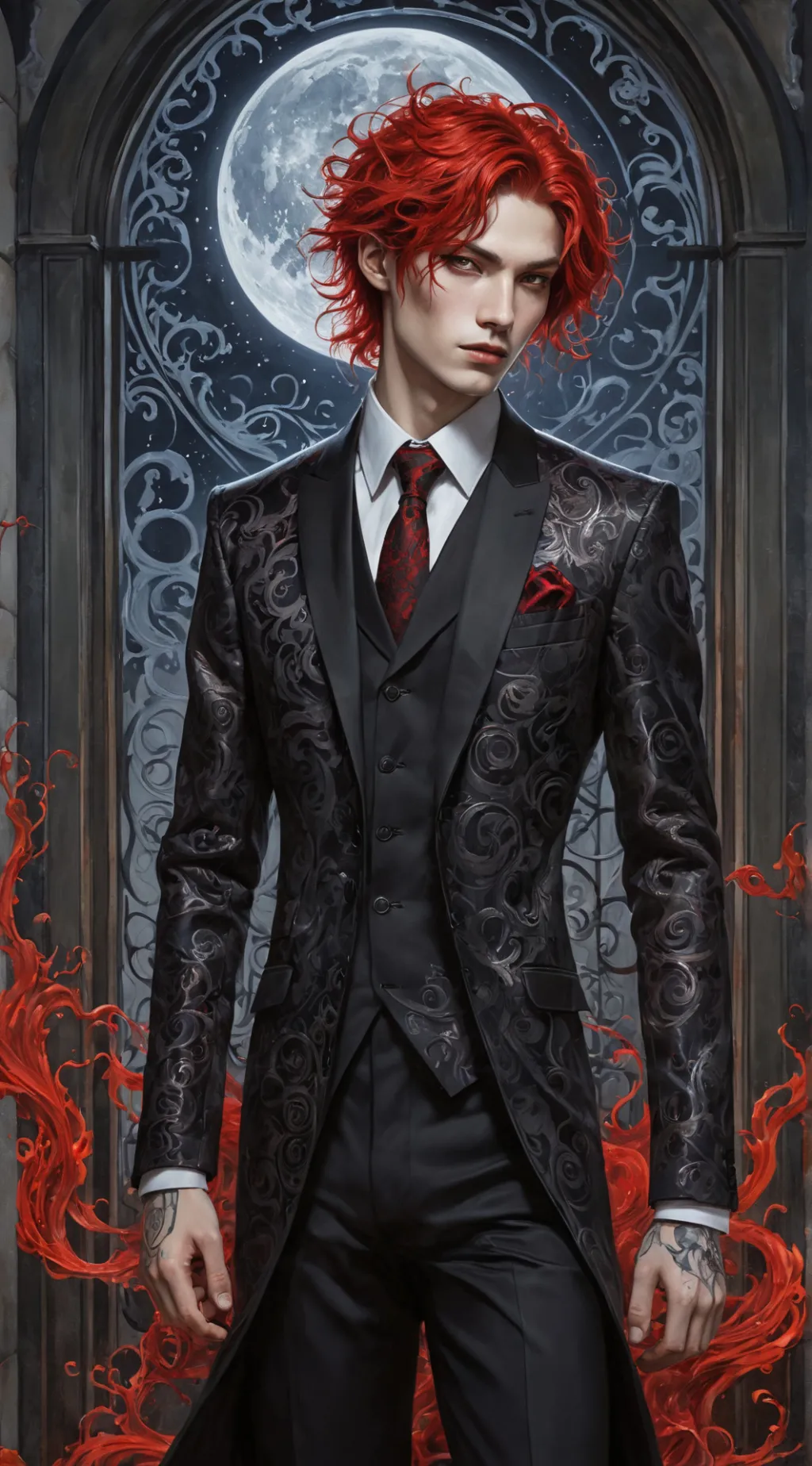 ai character: Crimson background