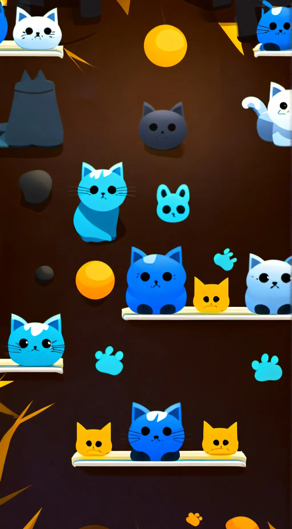 ai character: Blue emoji cat background