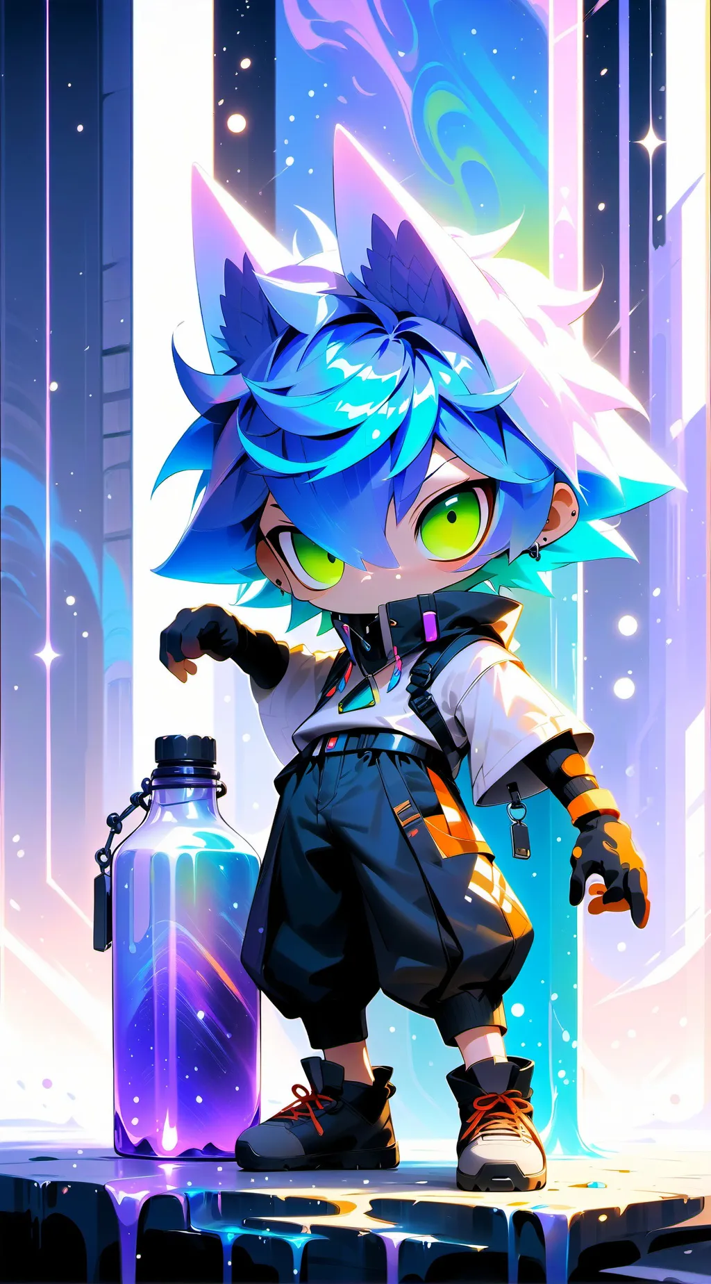 ai character: radioapple background