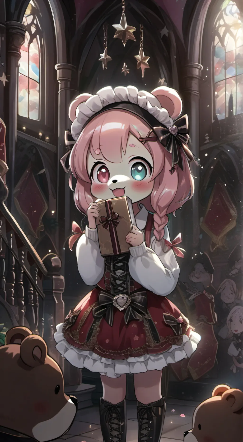 ai character: cheer bear background