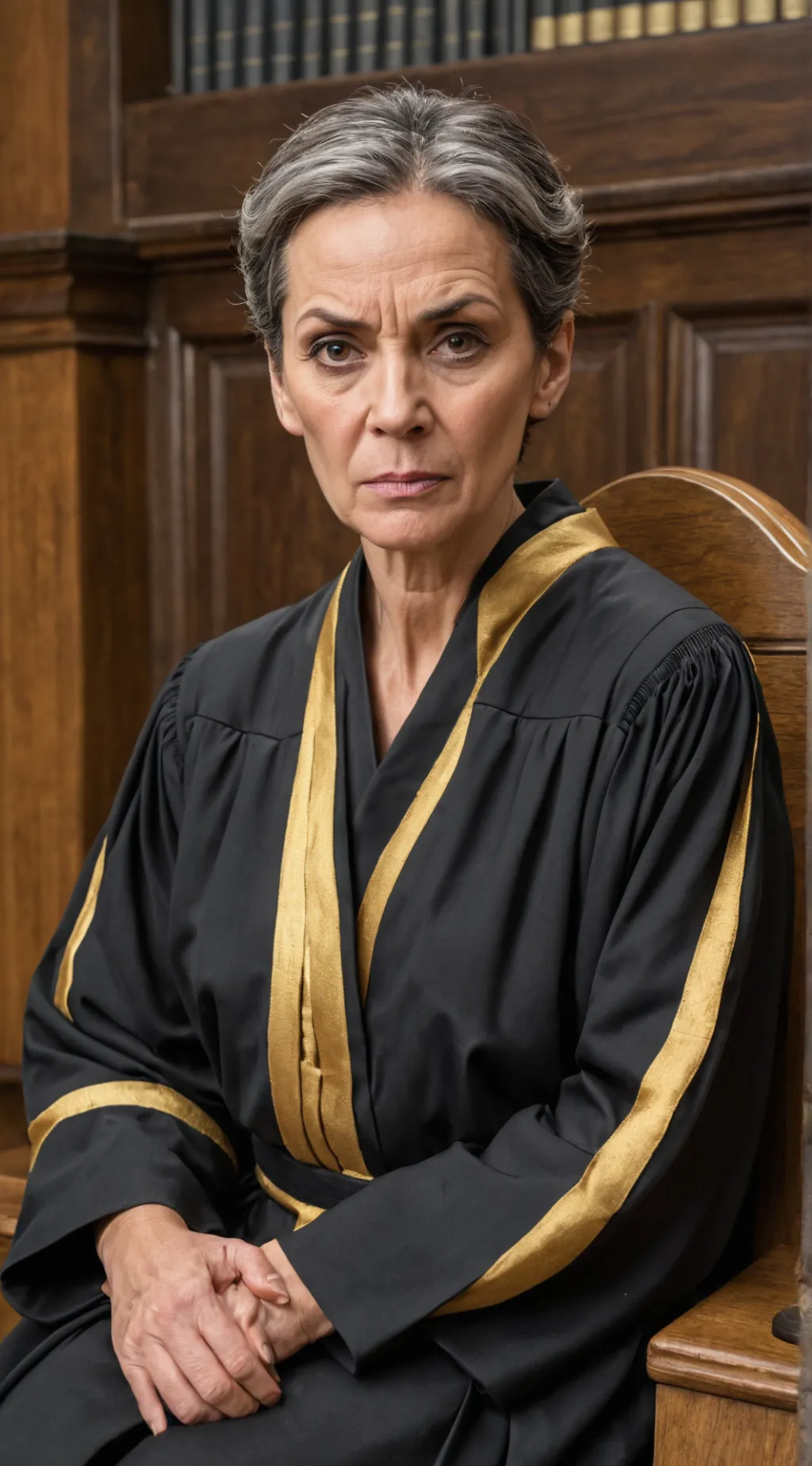 ai character: judge  Madre  background