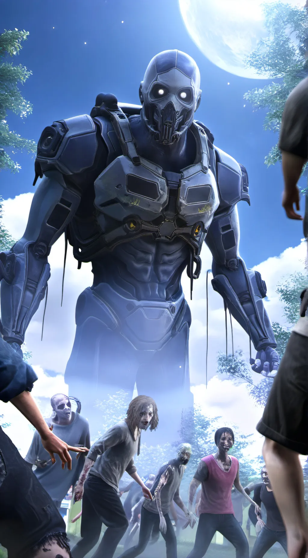 ai character: sprunki zombie  background