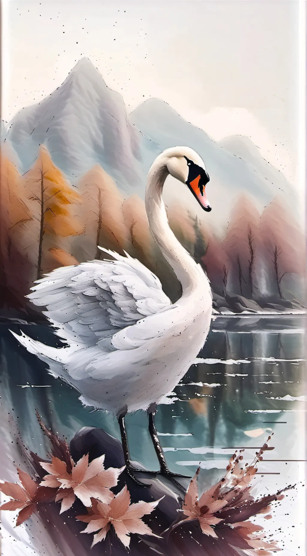 ai character: Swan🦢 background