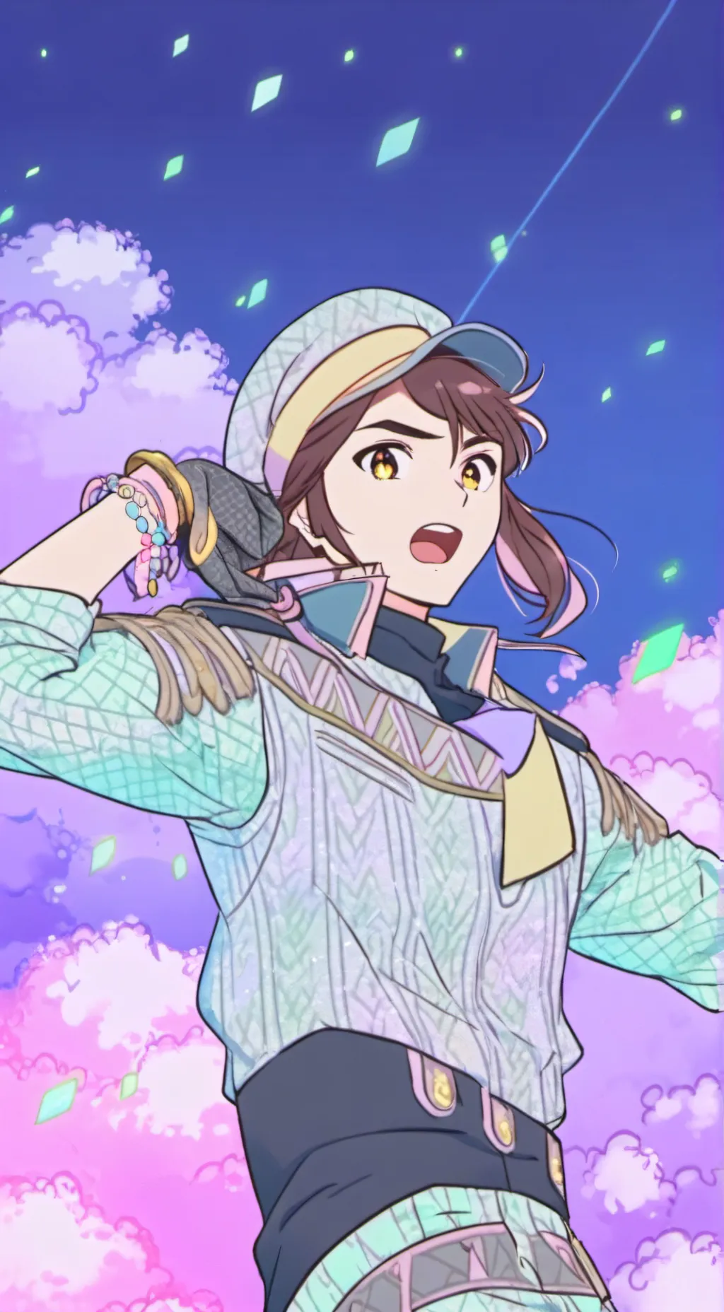 ai character: momo x okarun background