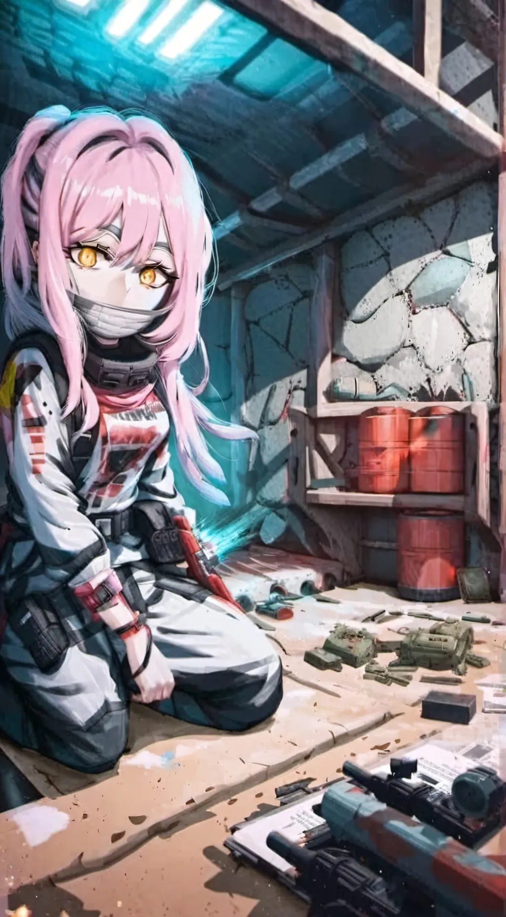 ai character: bunker nuclear  background