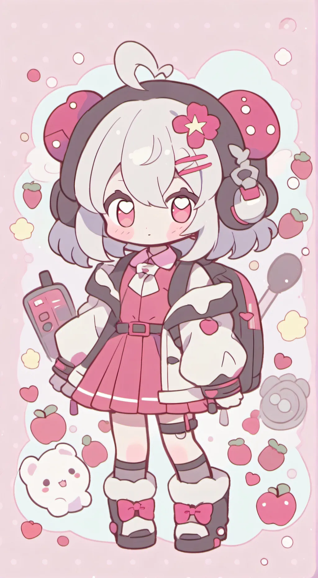 ai character: Radioapple background