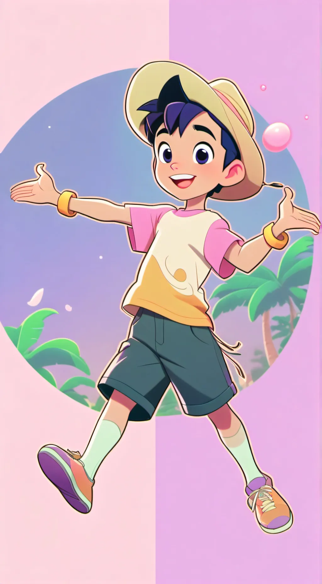 ai character: durple background