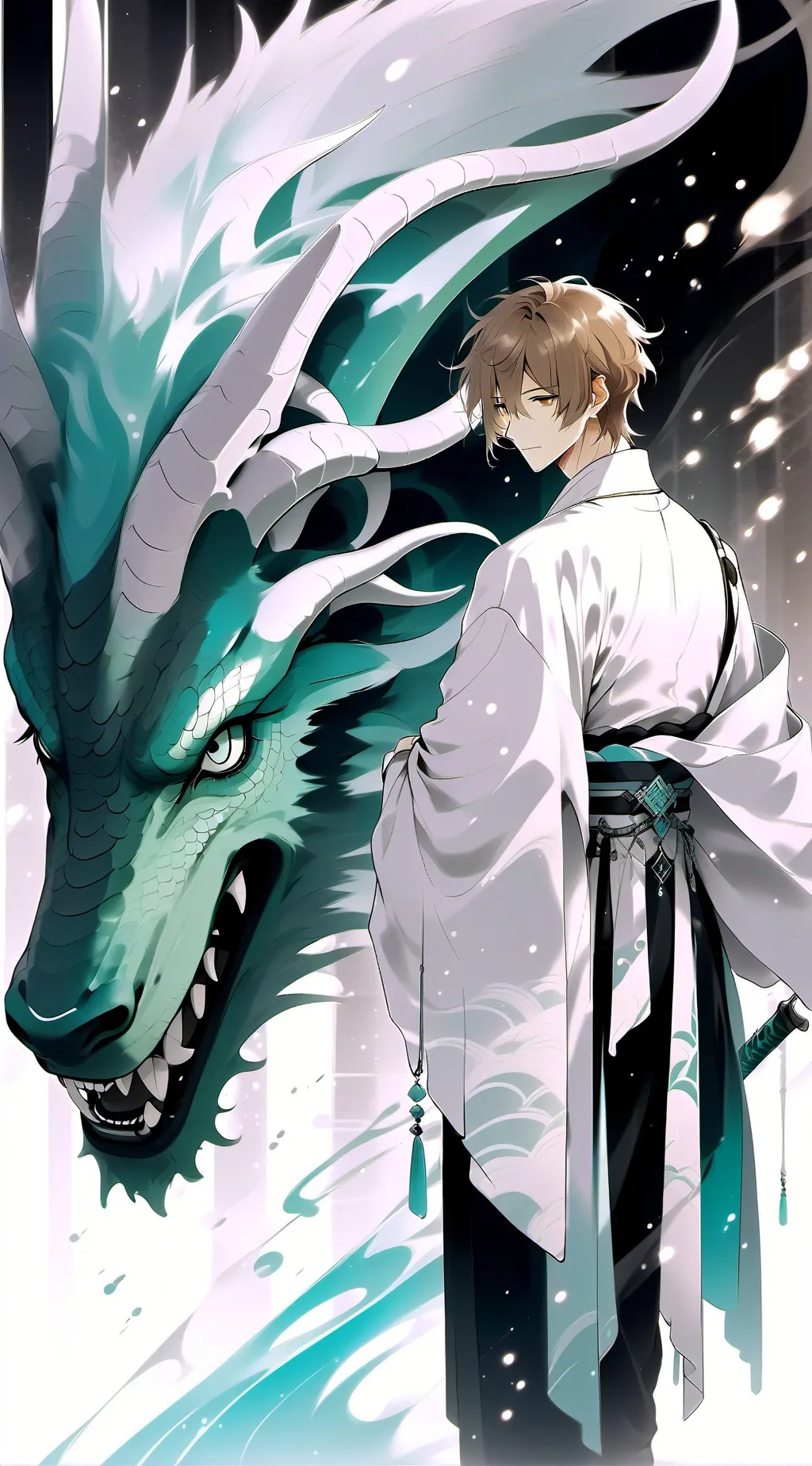 ai character: Dragon prince🐉🐲🀄 background