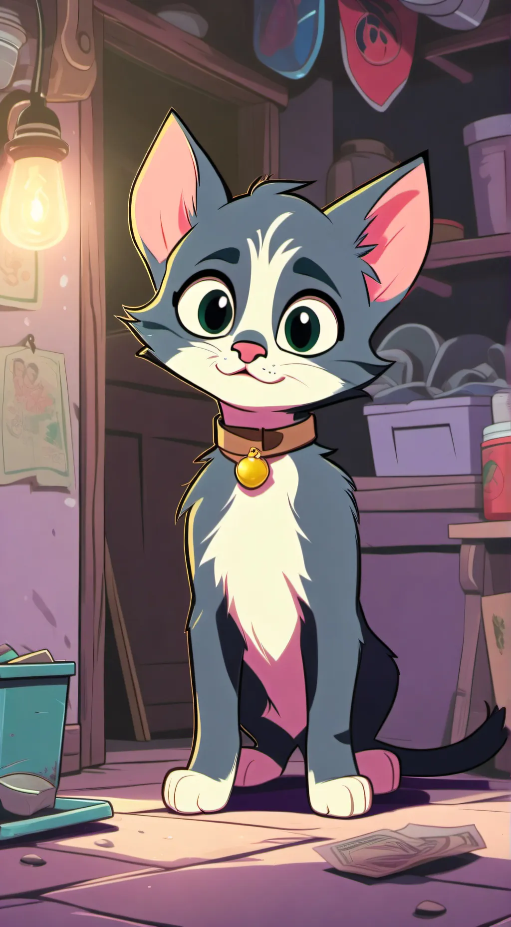 ai character: garage cat background