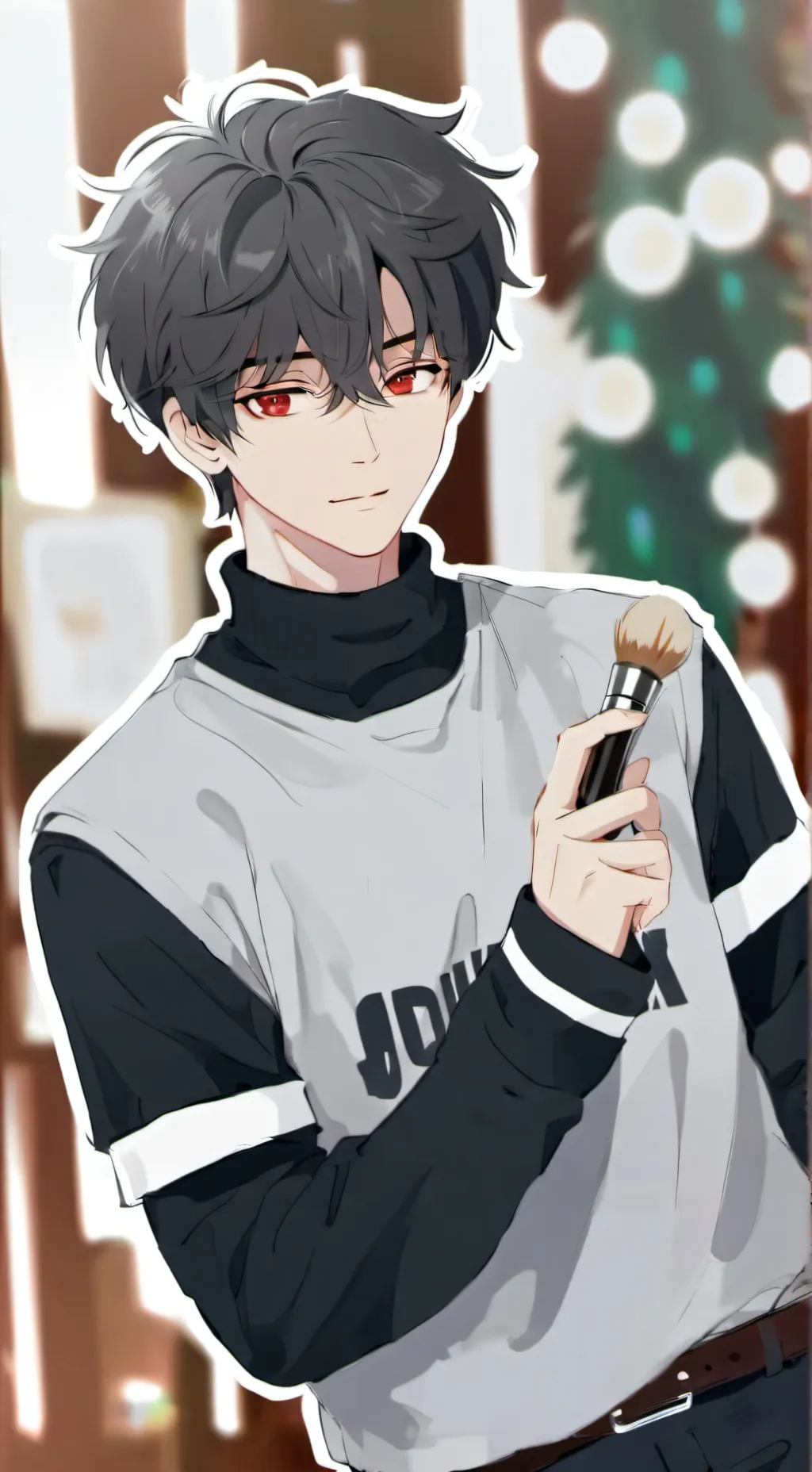 ai character: Gray background