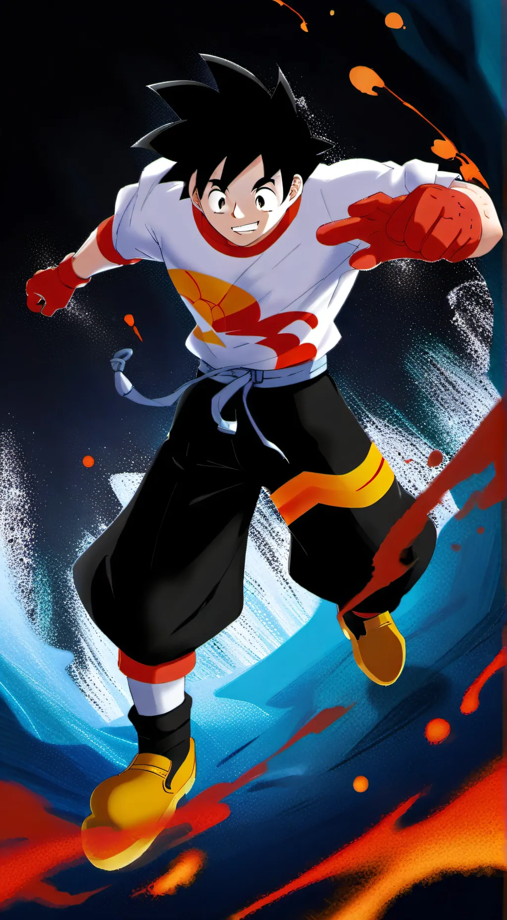 ai character: Goku en pokemon background