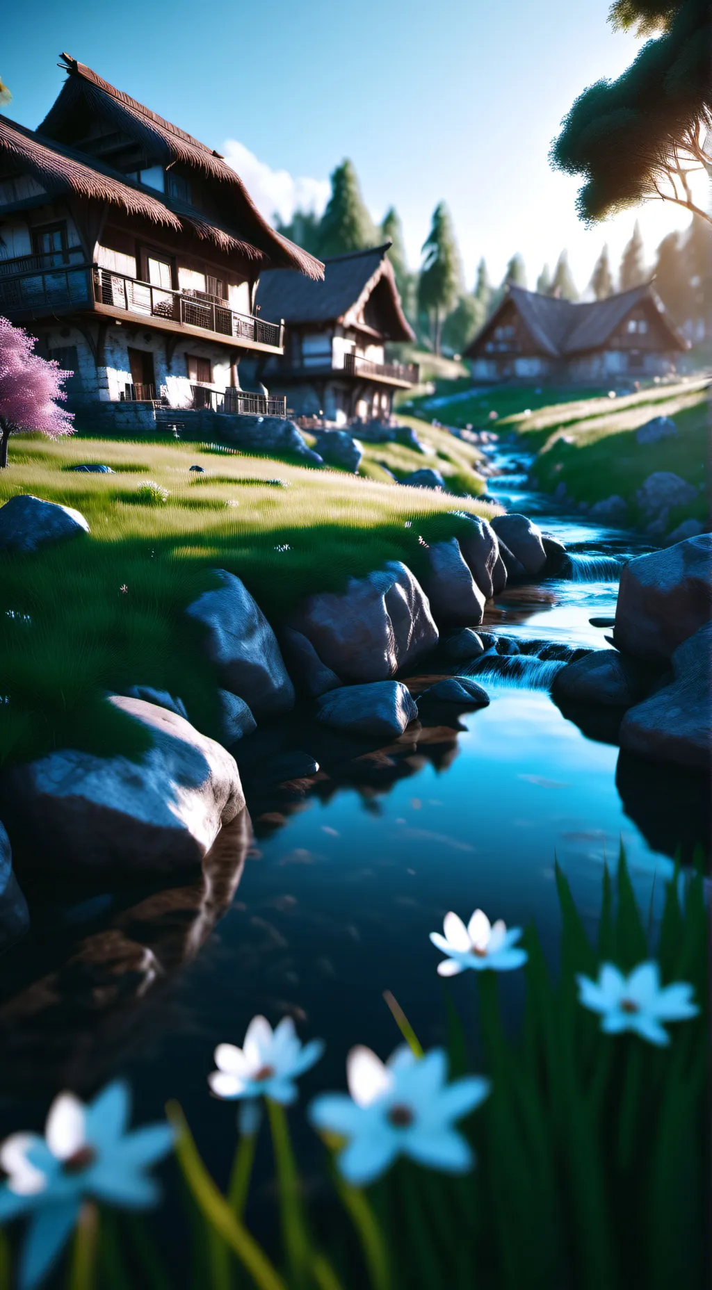 ai character: sprunki town background