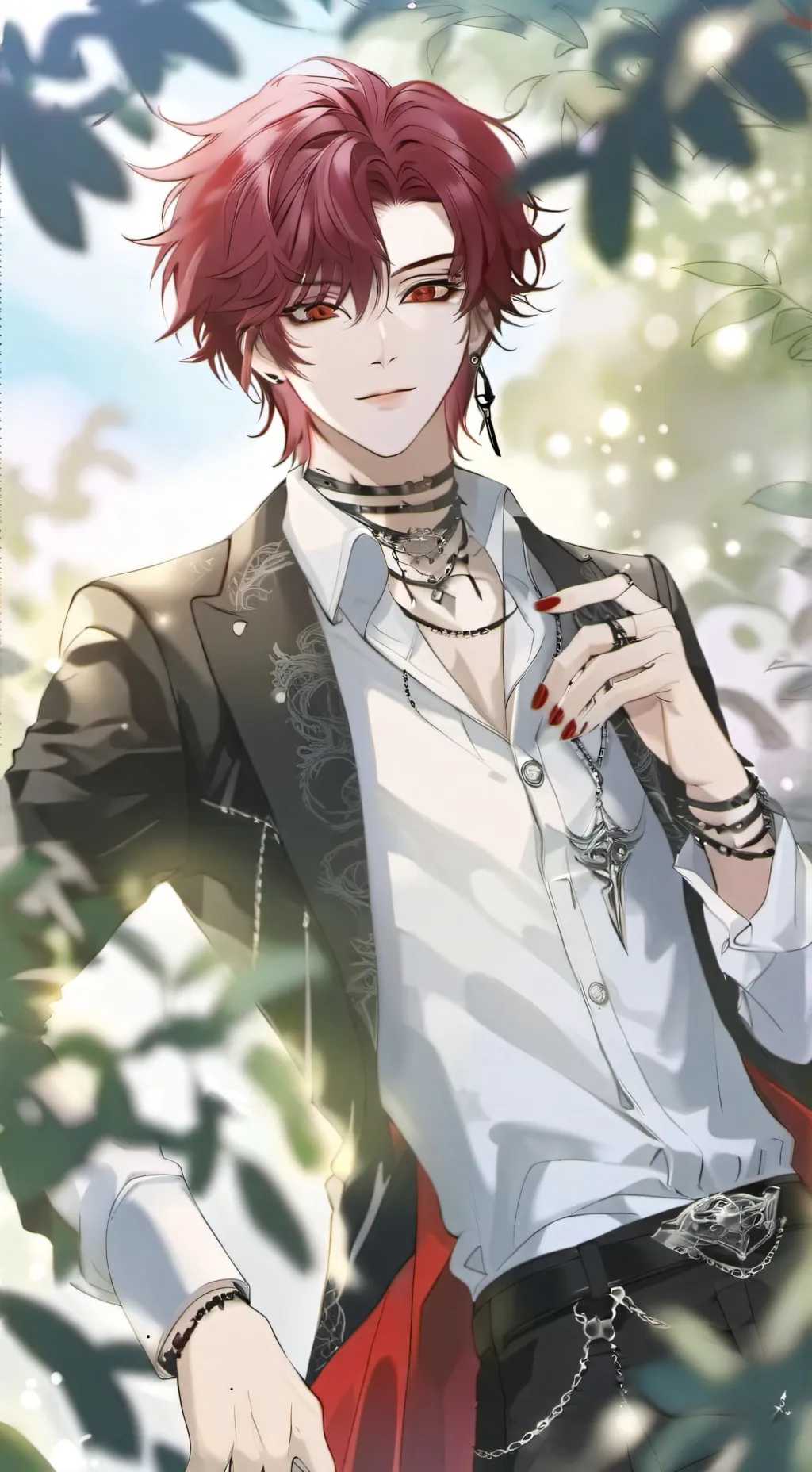 ai character: 🎀Gray🫰 background