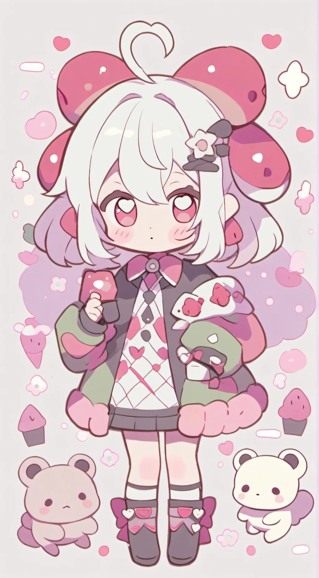 ai character: gray background