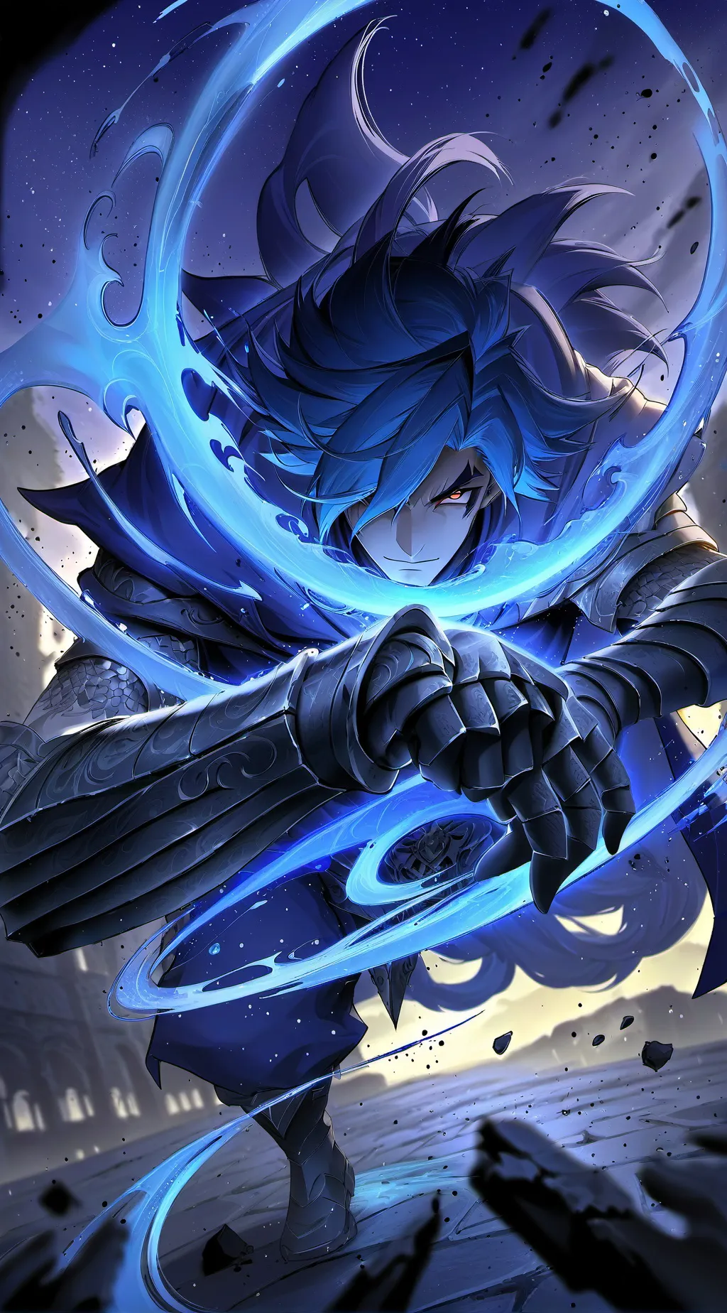 ai character: LL in the shadow  background